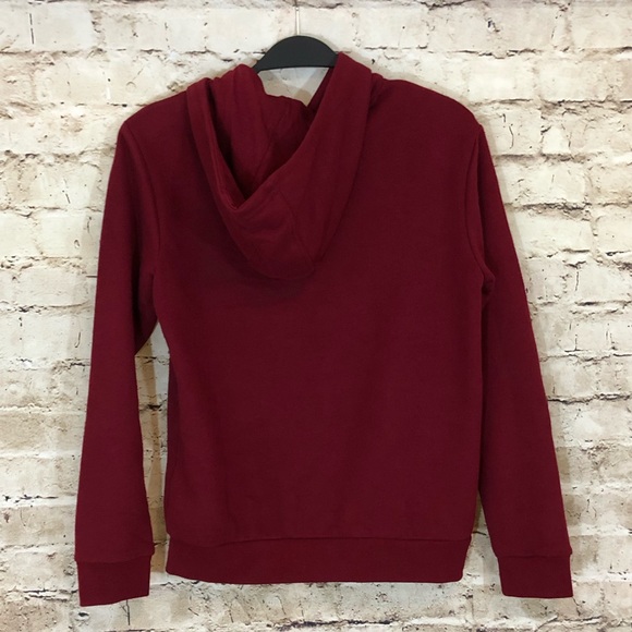 NWT maroon Adidas trefoil hoodie - Picture 2 of 8